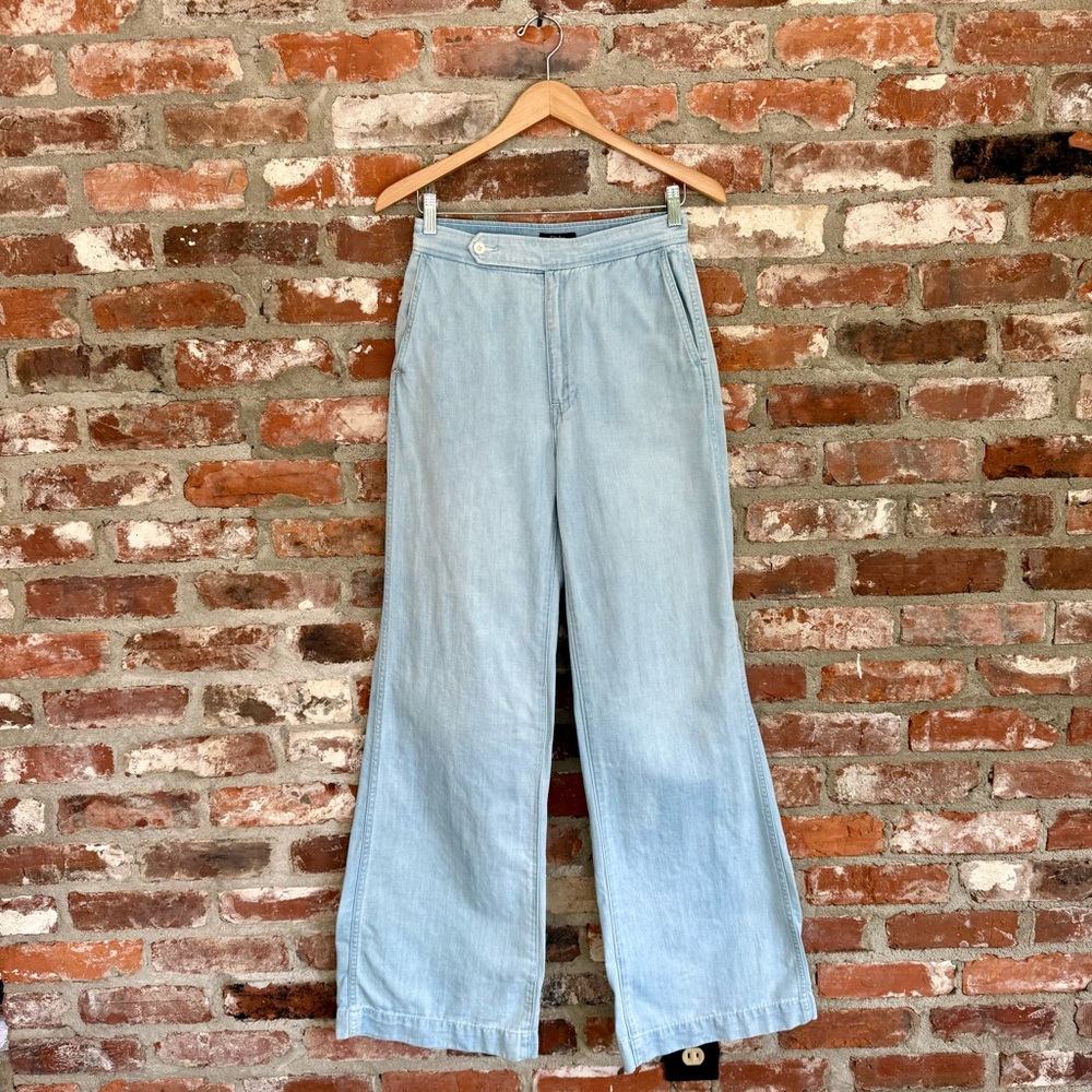 Vintage Polo Ralph Lauren Y2K Wide Leg Jeans 26 High Rise 34” Inseam - Picture 2 of 13